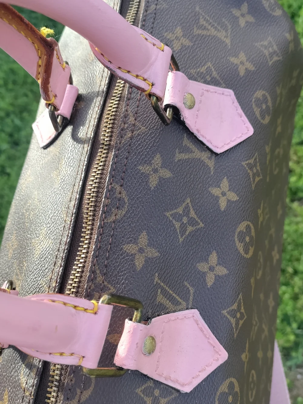 Louis Vuitton Speedy 35 Converted To Bandolier -Pink &Black - Picture 13 of 16